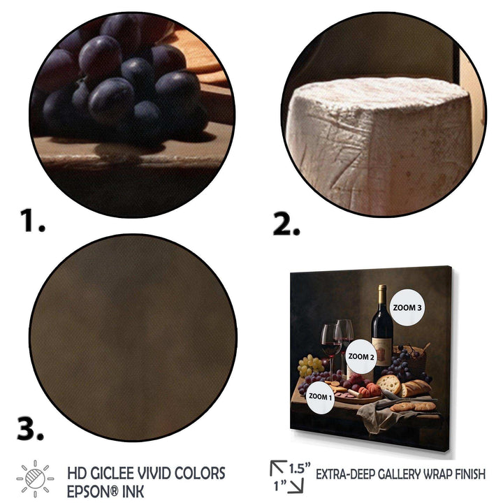 Cheese and Wine II - Food &amp; Beverage Canvas Wall Art