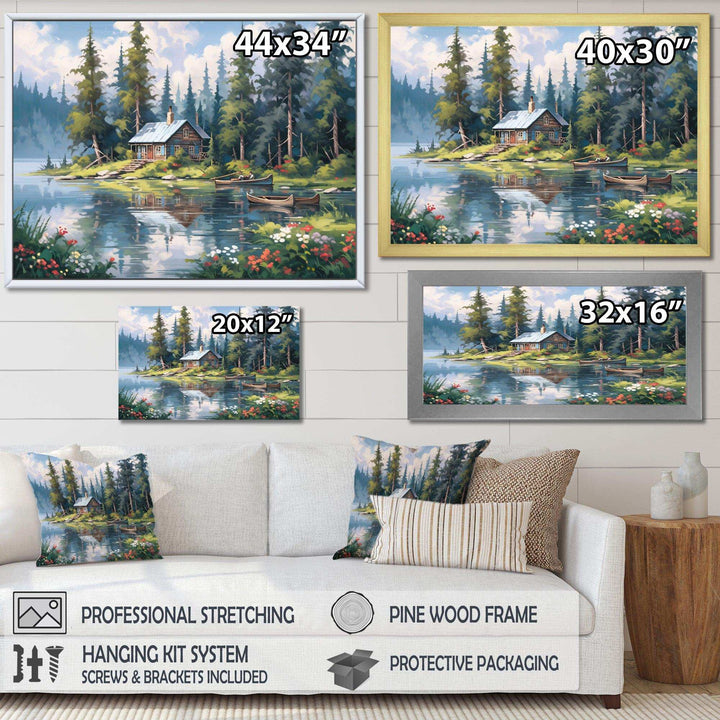 Rustic Refuge Lakehouse I - Landscapes Canvas Wall Art