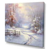 Winter'S Silente River - Landscapes Canvas Wall Art