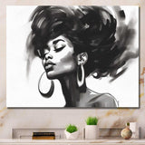 Black and White African American Woman III - Fashion Canvas Wall Art