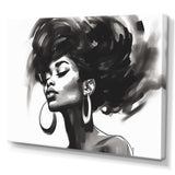 Black and White African American Woman III - Fashion Canvas Wall Art