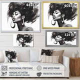 Black and White African American Woman III - Fashion Canvas Wall Art