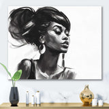 Black and White African American Woman V - Fashion Canvas Wall Art