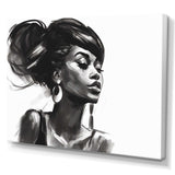 Black and White African American Woman V - Fashion Canvas Wall Art