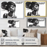 Black and White African American Woman V - Fashion Canvas Wall Art