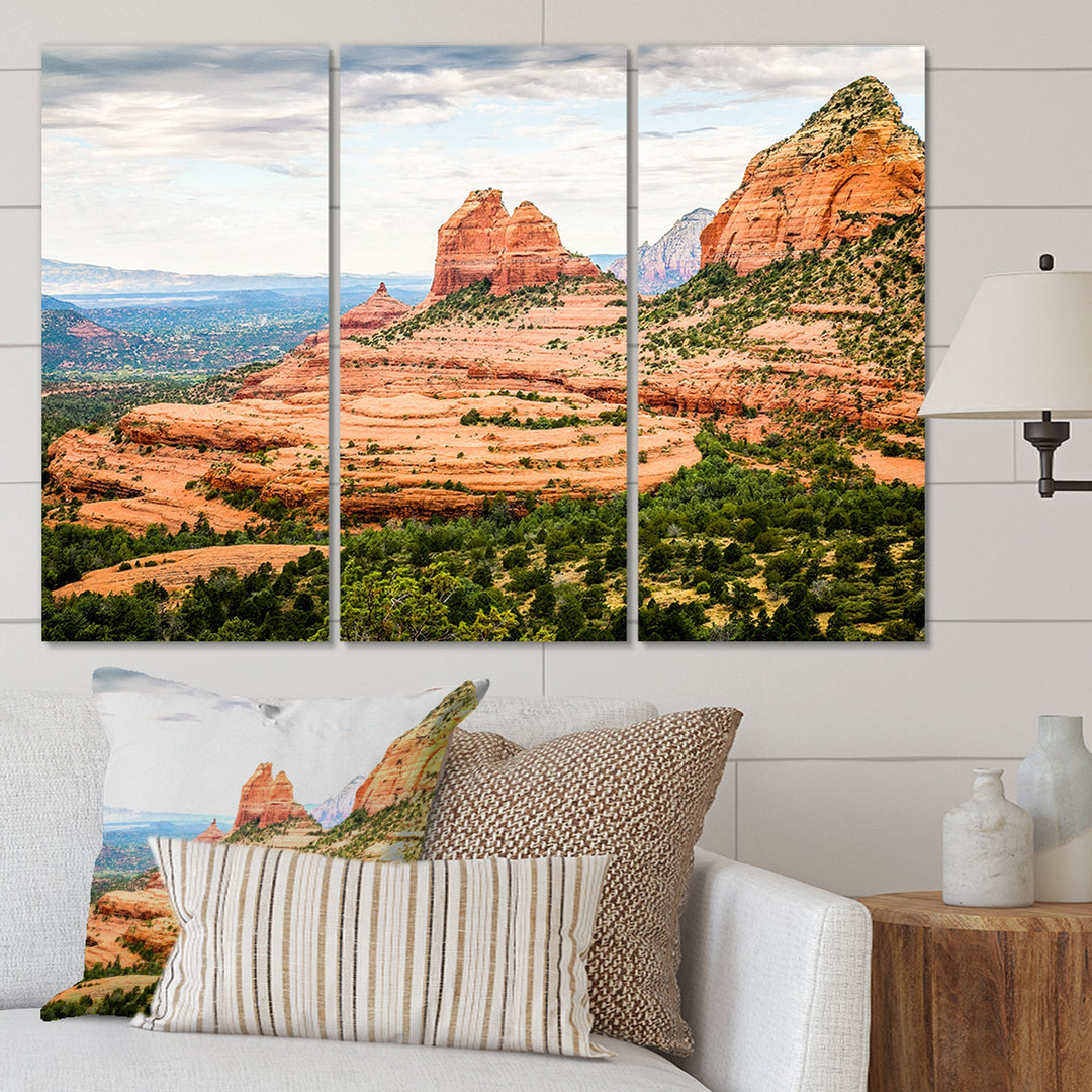 Beautiful Shot Sedona Arizona - 3-Piece Canvas Wall Art