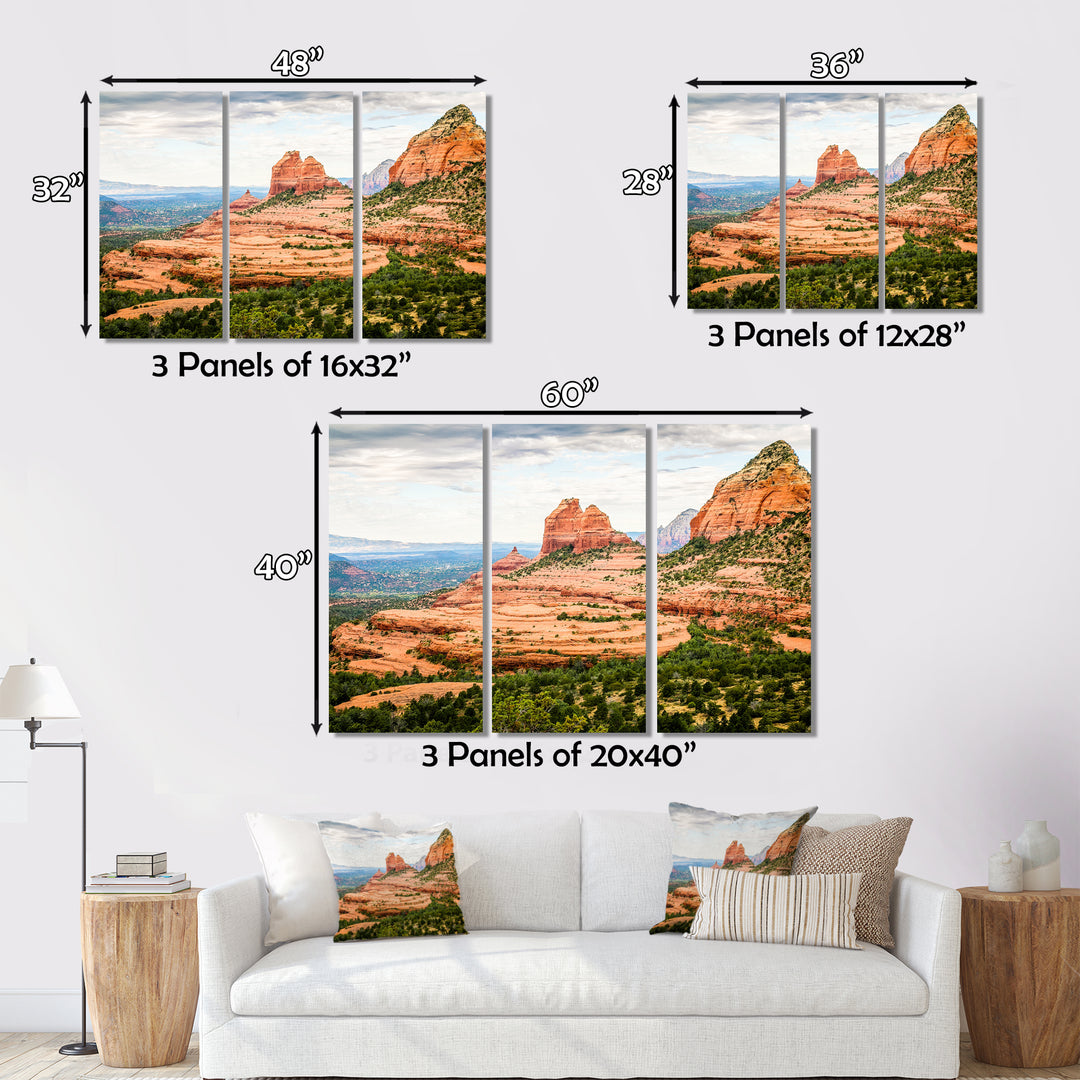 Beautiful Shot Sedona Arizona - 3-Piece Canvas Wall Art