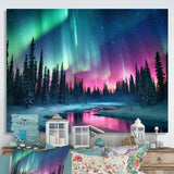 Northern Lights In Alaska II - Landscapes Canvas Wall Art