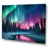 Northern Lights In Alaska II - Landscapes Canvas Wall Art