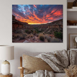 Fiery Canyon Sunset I - Landscapes Canvas Wall Art