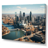 Detroit Motor City II - Cityscapes Canvas Wall Art