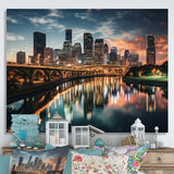 Houston City Horizons II - Cityscapes Canvas Wall Art