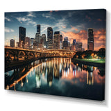 Houston City Horizons II - Cityscapes Canvas Wall Art