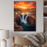 Sunset On Shoshone Falls Idaho - Landscapes Canvas Wall Art