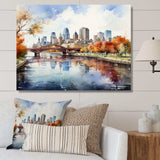 Minneapolis City In Autumn I - Cityscapes Canvas Wall Art