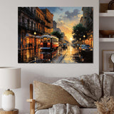 New Orleans Cityscape Comes Alive At Night I - Cityscapes Canvas Wall Art