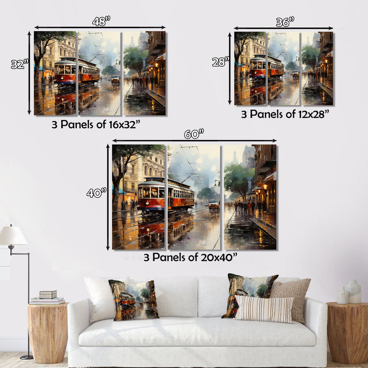 New Orleans Cityscape Comes Alive At Night II - Canvas Multipanels Set of 3