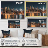 Reflection Of New York City At Night - Cityscapes Canvas Wall Art