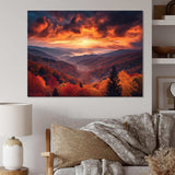 Tennessee Great Smoky Mountains Sunset I - Landscapes Canvas Wall Art