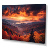 Tennessee Great Smoky Mountains Sunset I - Landscapes Canvas Wall Art