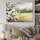 White Grey Dogwood At The Farm I - Floral Canvas Wall Art