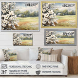 White Grey Dogwood At The Farm I - Floral Canvas Wall Art