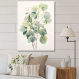 Green White Minimalism Eucalyptus Essence V - Floral Canvas Wall Art