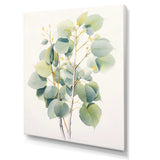 Green White Minimalism Eucalyptus Essence V - Floral Canvas Wall Art