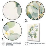 Green White Minimalism Eucalyptus Essence V - Floral Canvas Wall Art