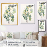 Green White Minimalism Eucalyptus Essence V - Floral Canvas Wall Art