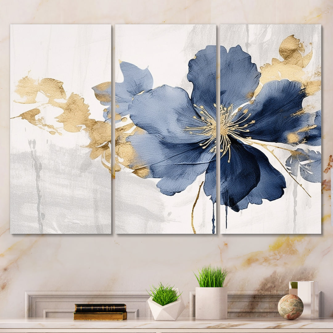 Blue White Hibiscus Tropical Harmony Flowers I - Multi-Panels