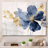 Blue White Hibiscus Tropical Harmony Flowers I - Floral Canvas Wall Art