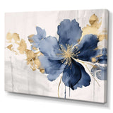 Blue White Hibiscus Tropical Harmony Flowers I - Floral Canvas Wall Art