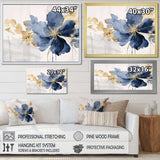 Blue White Hibiscus Tropical Harmony Flowers I - Floral Canvas Wall Art