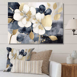 White Gold Hydrangea Blooms Heaven II - Floral Canvas Wall Art