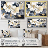 White Gold Hydrangea Blooms Heaven II - Floral Canvas Wall Art