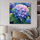 Blue Green Hydrangea Bloom - Floral Canvas Wall Art