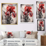 Red Black Iris Petal II - Floral Canvas Wall Art