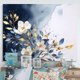 White Blue Lilac Blooms - Floral Canvas Wall Art