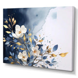 White Blue Lilac Blooms - Floral Canvas Wall Art