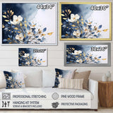 White Blue Lilac Blooms - Floral Canvas Wall Art