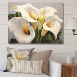 White Green Lily Serenade - Floral Canvas Wall Art