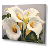 White Green Lily Serenade - Floral Canvas Wall Art