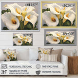 White Green Lily Serenade - Floral Canvas Wall Art