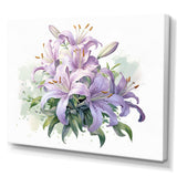 Purple Green Lily Symphony I - Floral Canvas Wall Art