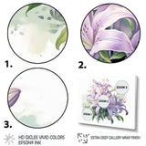 Purple Green Lily Symphony I - Floral Canvas Wall Art