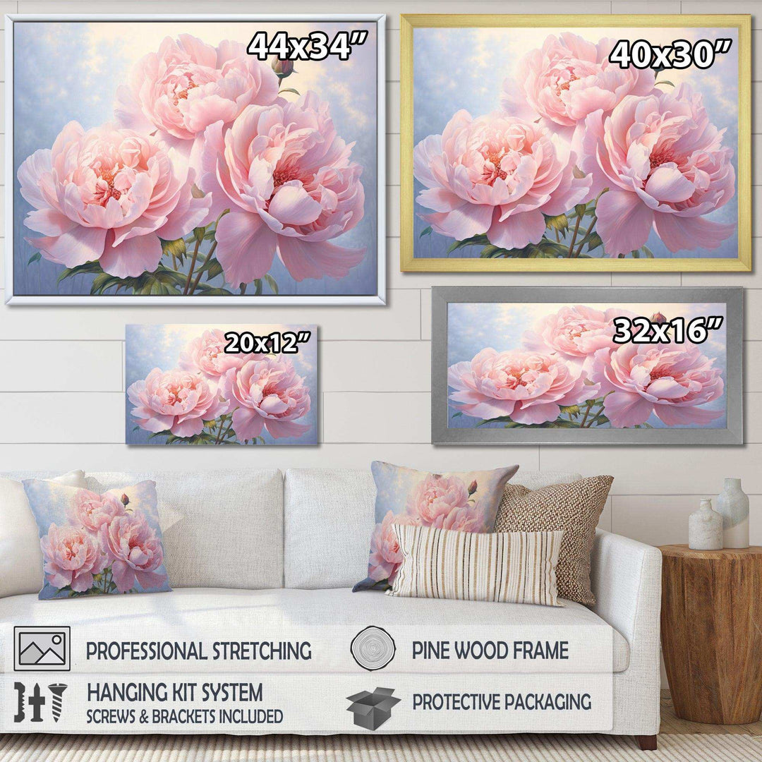 Pink Peony Perfection II - Floral Canvas Wall Art