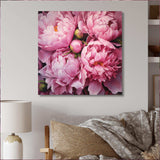 Pink Green Peony Captivating II - Floral Canvas Wall Art