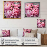 Pink Green Peony Captivating II - Floral Canvas Wall Art