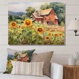 Golden Sunflower At The Farm III - Floral Canvas Wall Art